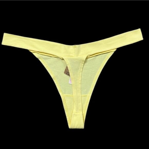 Victorias Secret Pink Set of 4 Soft Cotton Thong Panty Gray Yellow Green Xlarge - Picture 8 of 8
